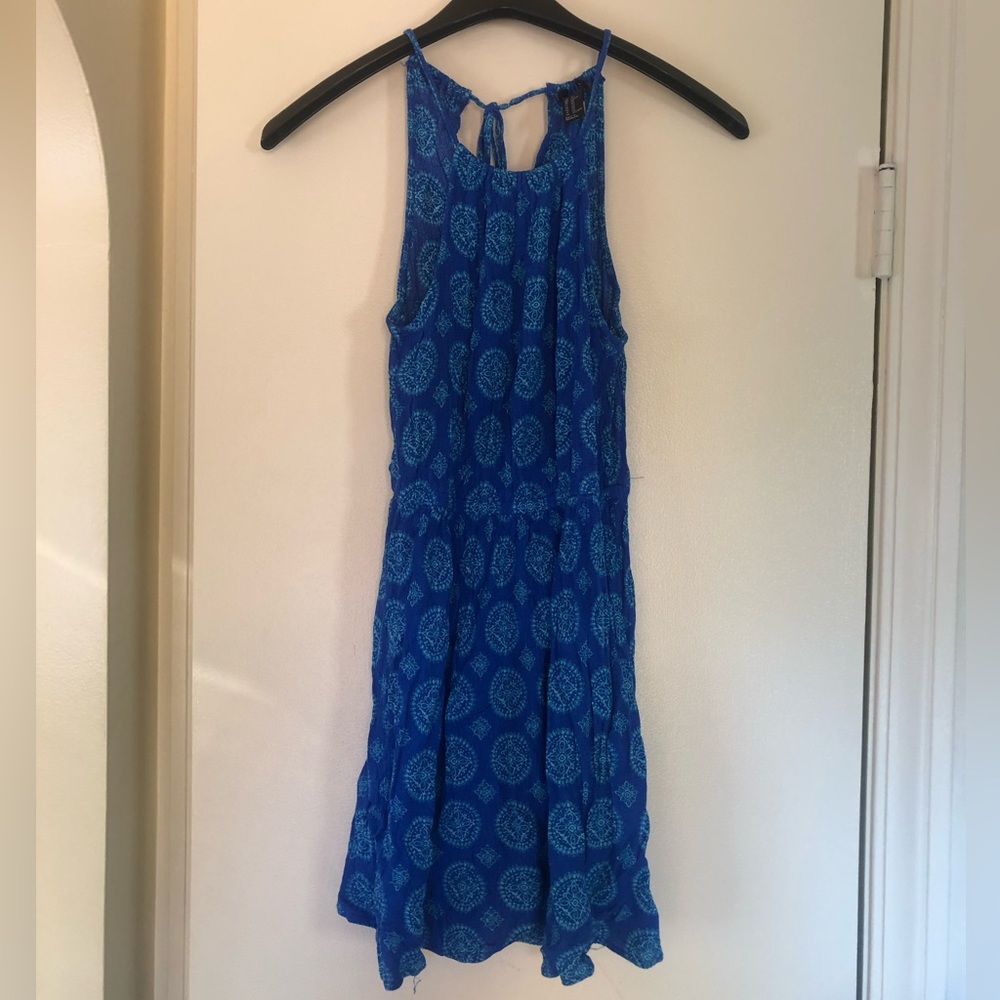 Blue patterned dress